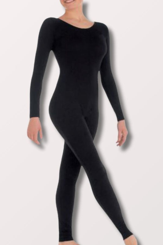 Body Wrappers Plus Size Long Sleeve Unitard in Black Style MT217XX at New York Dancewear Company
