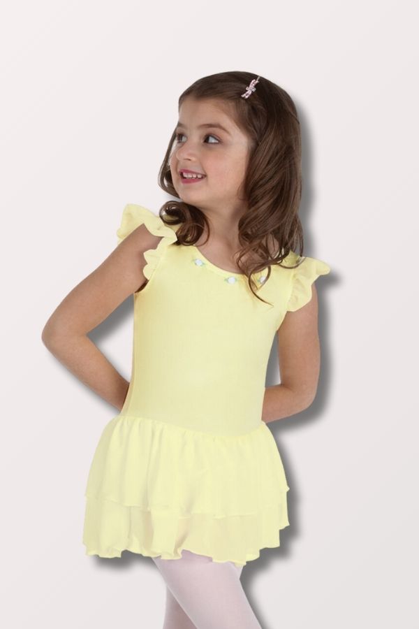 Body Wrappers Princess Aurora Flutter Sleeve Dance Dress in Lemon Style 2237 at New York Dancewear Company