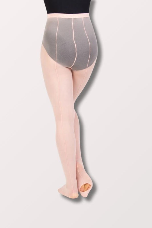 Body Wrappers Total Stretch Mesh Back Seam Tights in Ballet Pink Style A46 at New York Dancewear Company