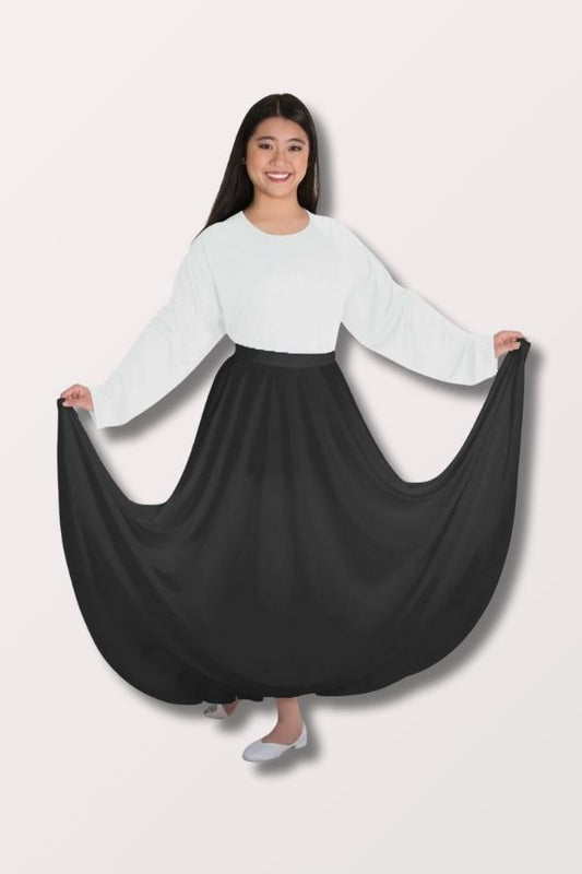 Body Wrappers Women's Plus Size Circle Skirt in Black Style 501 at New York Dancewear Company