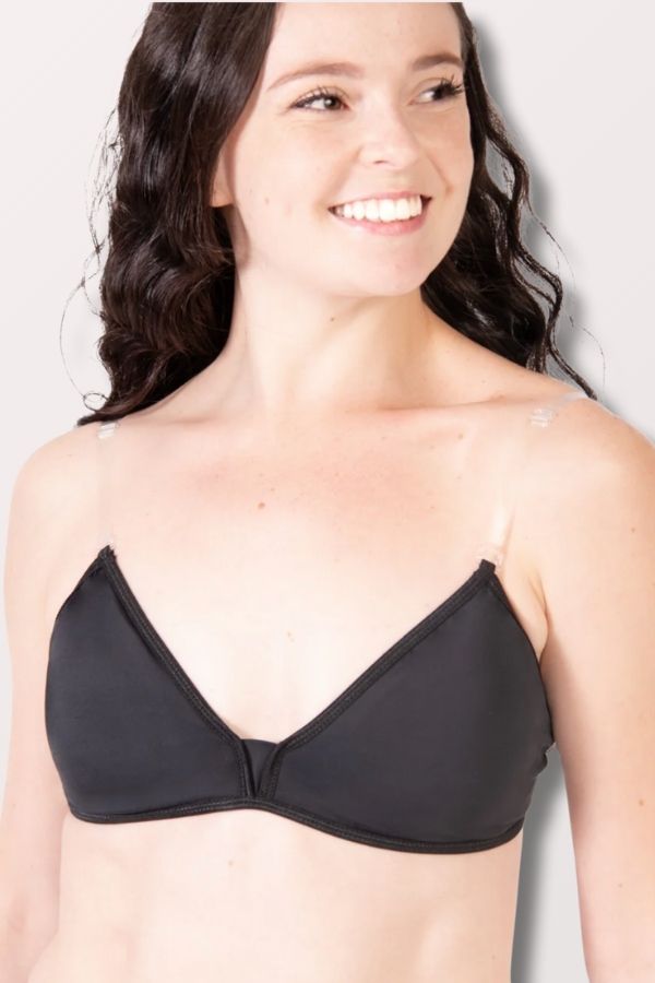 Body Wrappers Women's TotalStretch Padded Deep V Plunge Bra in Black Style 287 at New York Dancewear Company