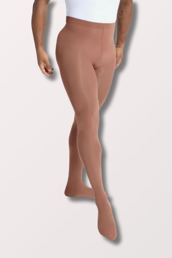 Capezio Adult Plus Size Ultra Soft Transition Tights with Self Knit Waistband in Mocha Style 1916 at New York Dancewear Company