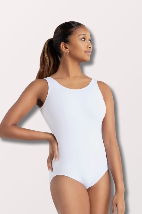 Capezio Adult Team Basics Nylon Leotard in White Style TB142 at New York Dancewear Company