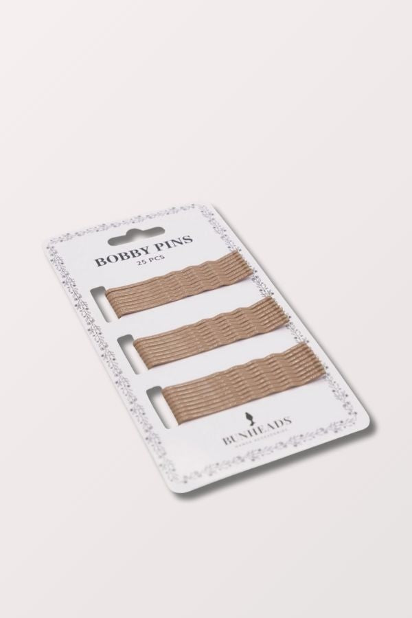 Capezio Bunheads Double Coated Metal Bobby Pins in Light Brown Style BH447 at New York Dancewear Company