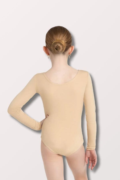 Capezio Children's Long Sleeve Nylon Leotard in Nude Style TB134C at New York Dancewear Company
