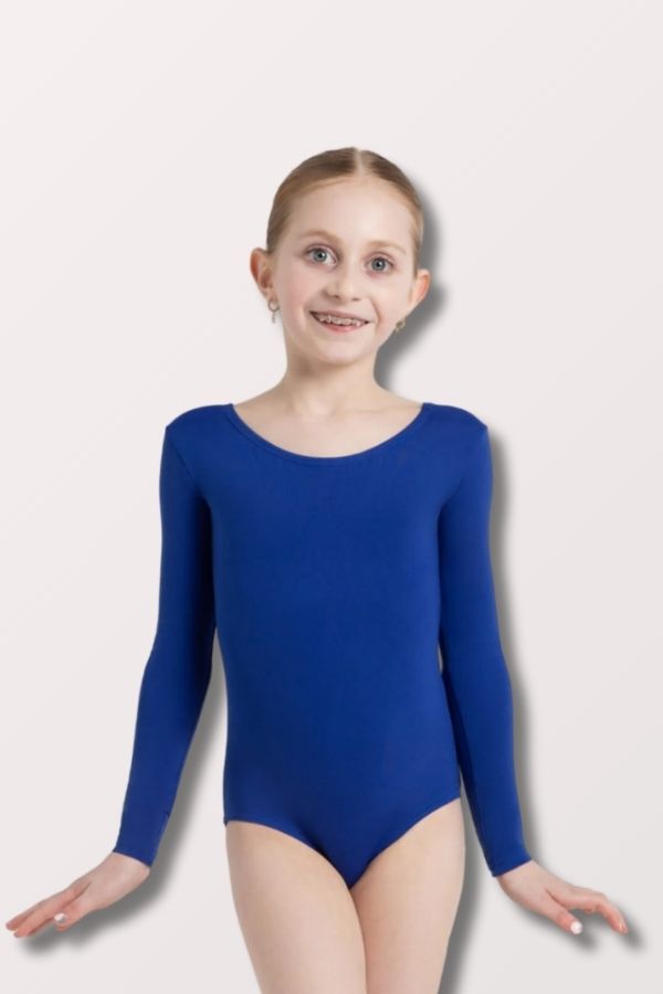 Capezio Children's Long Sleeve Nylon Leotard in Royal Style TB134C at New York Dancewear Company