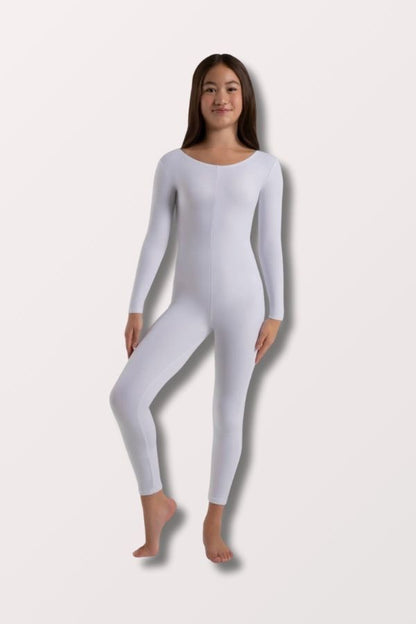 Capezio Children's Long Sleeve Unitard in White Style TB114C at New York Dancewear Company