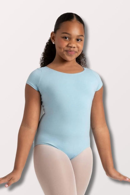 Capezio Children's Short Sleeve Leotard in Light Blue Style CC400C at New York Dancewear Company