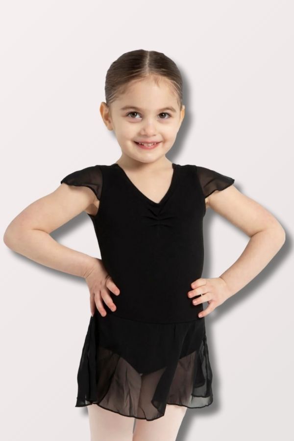 Capezio Girls Flutter Dance Dress in Black Style 11305C at New York Dancewear Company