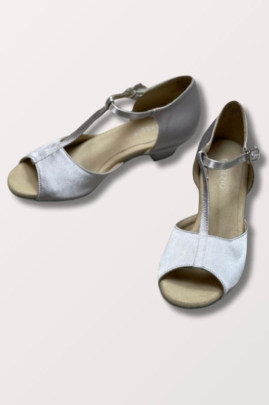 Capezio Girls Isabella 1 Inch Ballroom Shoes in Silver Style BR4005C at New York Dancewear Company