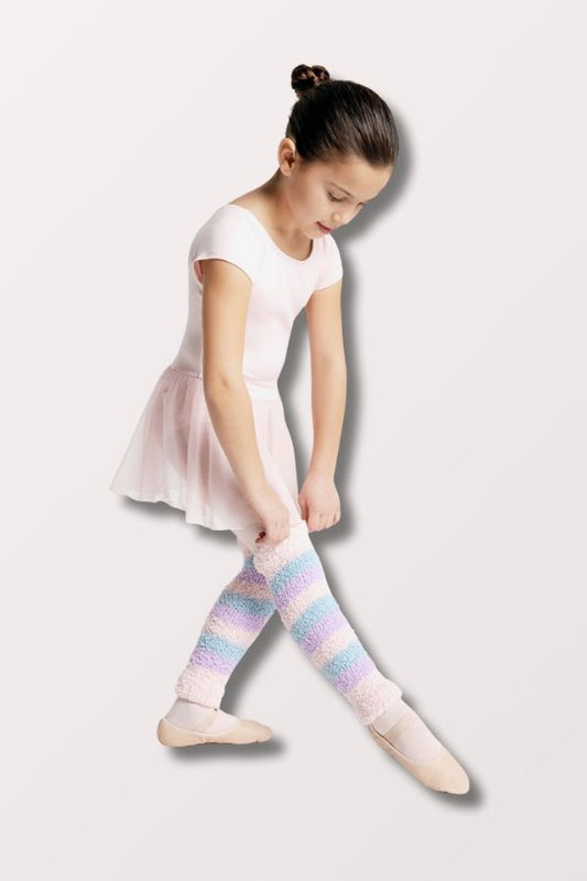 Children's Harmonie 12 Inch Striped Pamper Legwarmers - Pink Stripe