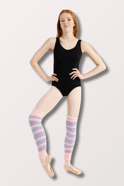 Capezio Harmonie 18 Inch Striped Pamper Leg Warmers in Pink Stripe Style CK10984W at New York Dancewear Company