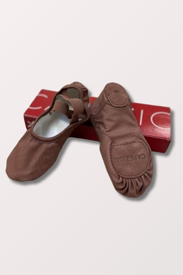 Capezio Adult Hanami Canvas Split Sole Ballet Shoe in Mocha at New York Dancewear Company