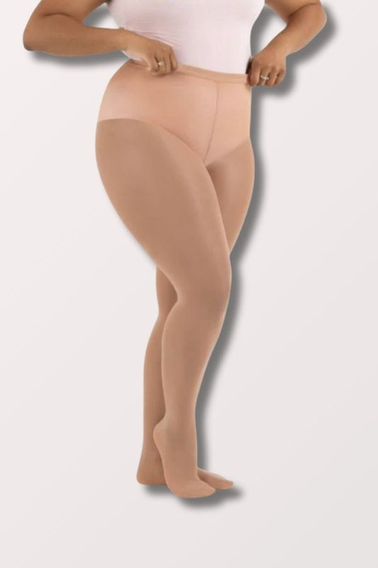 Capezio Plus Size Ultra Hold Footed Tights in Light Suntan Style N1862 at New York Dancewear Company