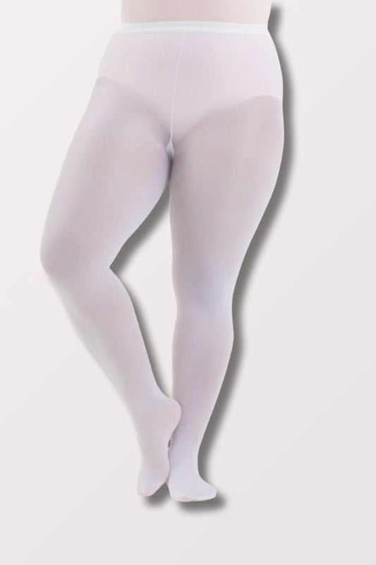 Capezio Plus Size Ultra Hold Footed Tights in White Style N1862 at New York Dancewear Company