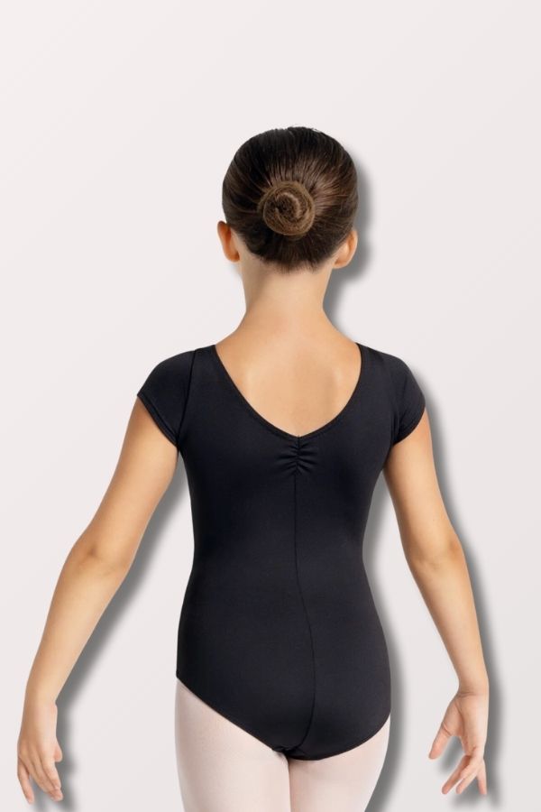 Capezio Children's Dual Pinch Cap Sleeve Leotard in Black Style SE1014C at New York Dancewear Company