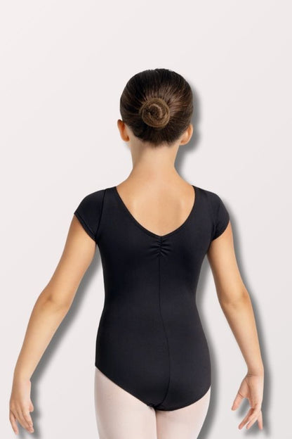 Capezio Children's Dual Pinch Cap Sleeve Leotard in Black Style SE1014C at New York Dancewear Company