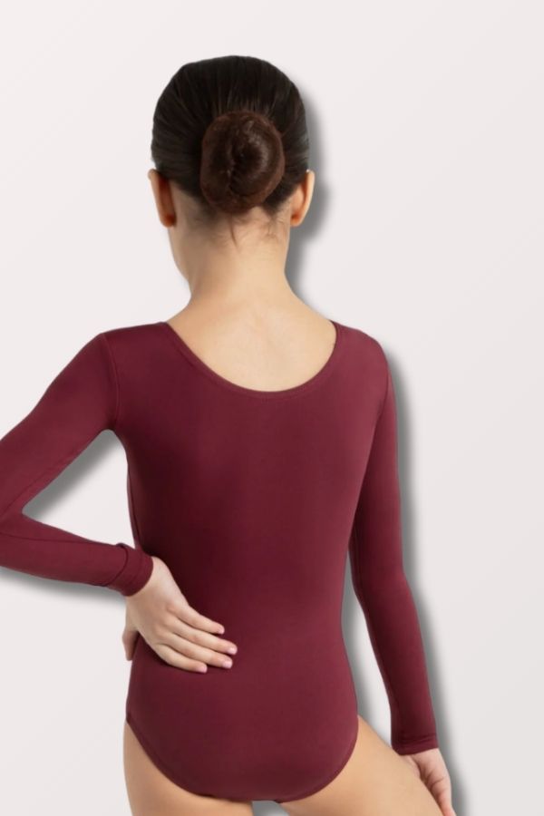 Capezio Children's Long Sleeve Nylon Leotard in Maroon Style TB134C at New York Dancewear Company