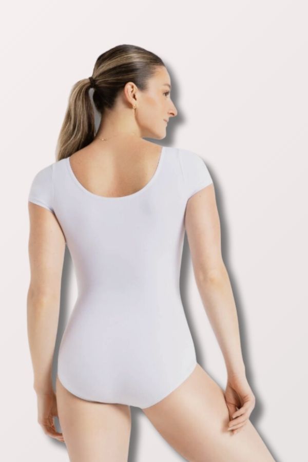  Capezio Team Basics Short Sleeve Leotard in White Style TB133 at New York Dancewear Company