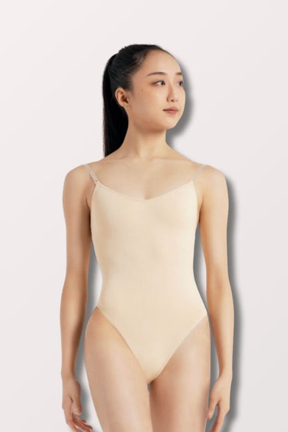 Camisole Leotard with Clear Transition Straps - Nude