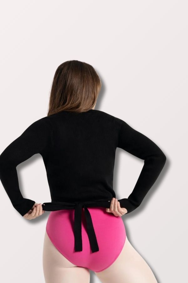 Capezio Knit Wrap Sweater in Black Style 11381W at New York Dancewear Company