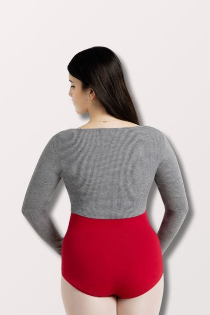 Capezio Shrug with Faux Knot in Heather Gray Style CK10975W at New York Dancewear Company 