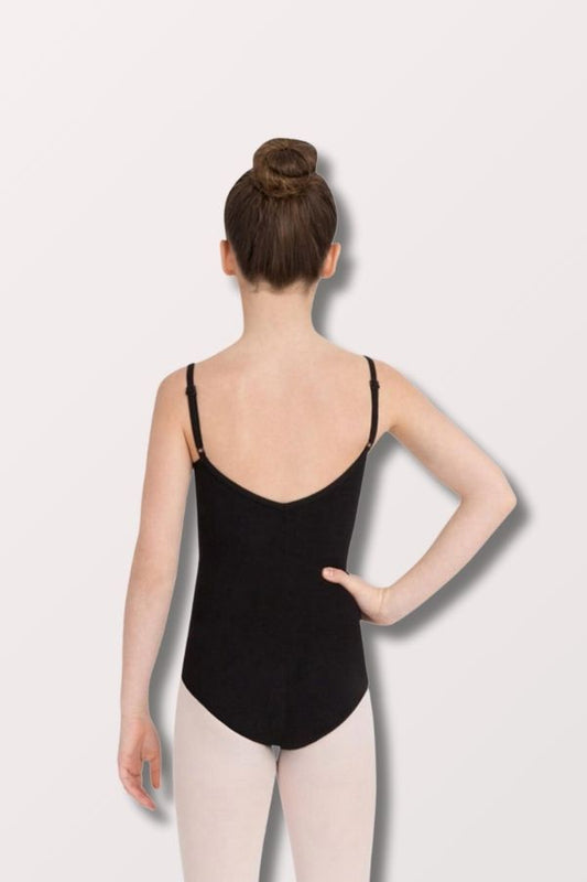 Capezio Children's Camisole Leotard with Adjustable Straps in black back view at NY Dancewear