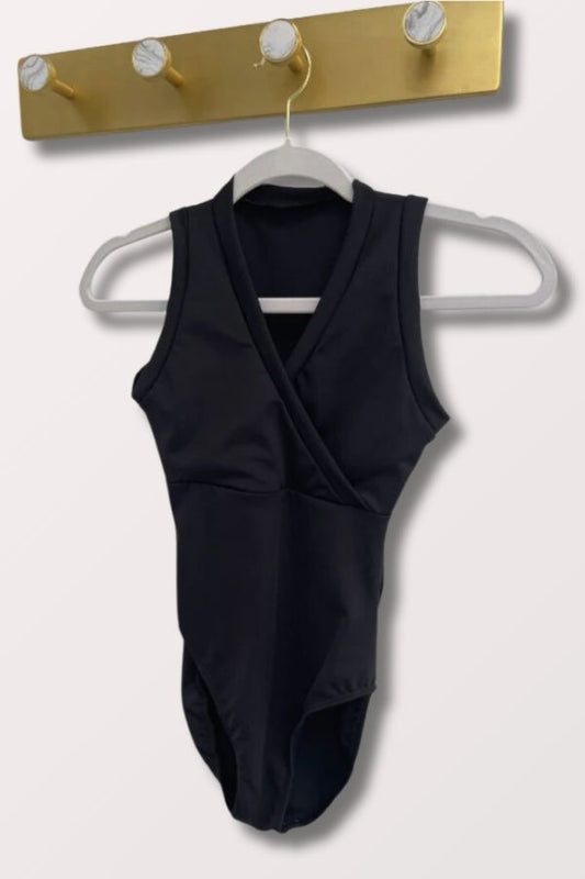 Eurotard Black Adult Wrap Front Tank Leotard Style 33794 at New York Dancewear Company
