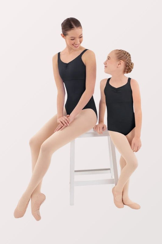 Eurotard Children's Microfiber Pinch Front Slim Tank Leotard in Black Style 44922C at New York Dancewear Company