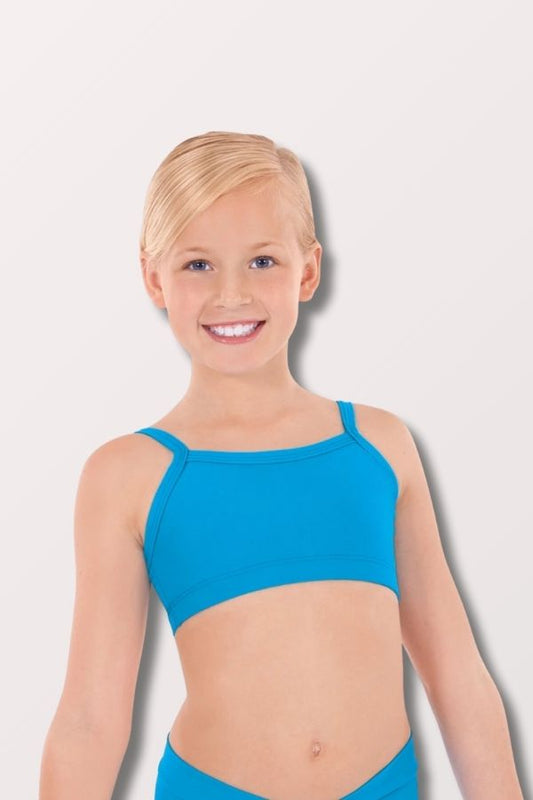 Eurotard Girls Front Lined Camisole Bra Top in Turquoise Style 44561 at New York Dancewear Company