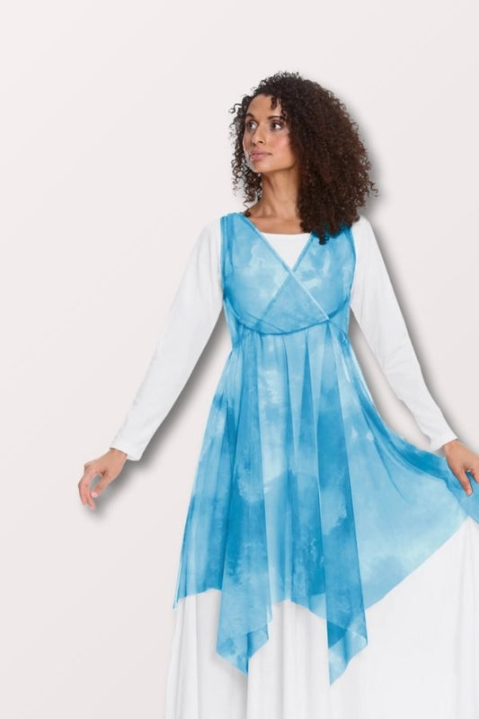 Eurotard Women's Mesh Wrap Front Overlay in Rain Style 84118 at New York Dancewear Company