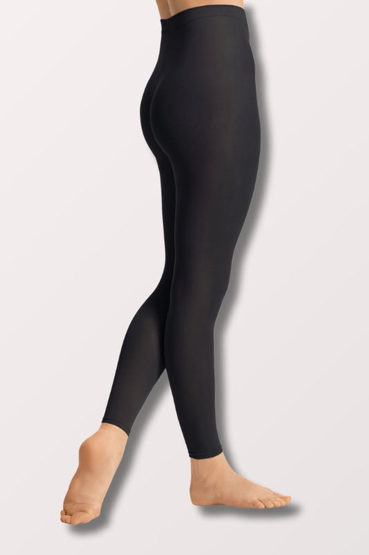 Eurotard Women's Non Run Footless Dance Tights in Black Style 212 at New York Dancewear Company