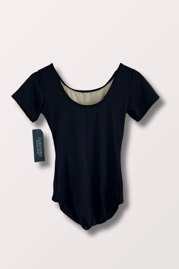 Eurotard Plus Size Microfiber Short Sleeve Leotard in Black Style 44475 at New York Dancewear Company