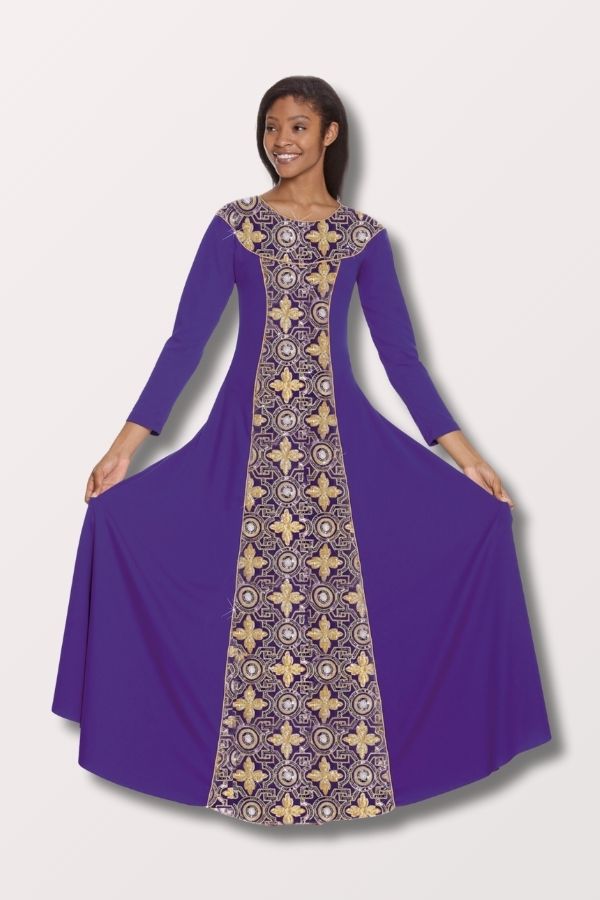 Eurotard Women's Tabernacle Long Sleeve Praise Dress in Purple Style 81119 at New York Dancewear Company